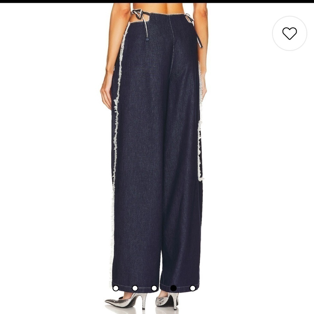 NWT Ceren Ocak Low waist pleated pant in navy blue - Picture 2 of 14